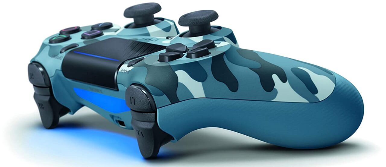 نمای روبرو دسته بازی PS4 مدل Blue Camouflage
