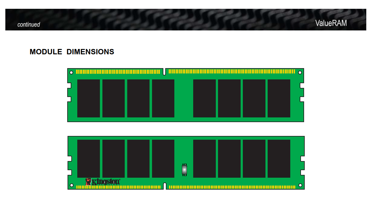 رم 8 گیگ کامپیوتر DDR3 کینگستون مدل KVR16N11/8 PC3-12800