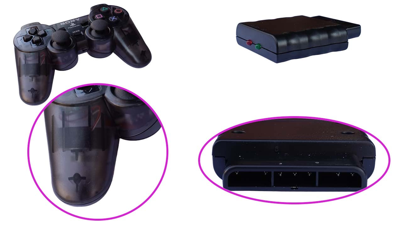 دسته وایرلس PS2 و PS1 شیشه ای