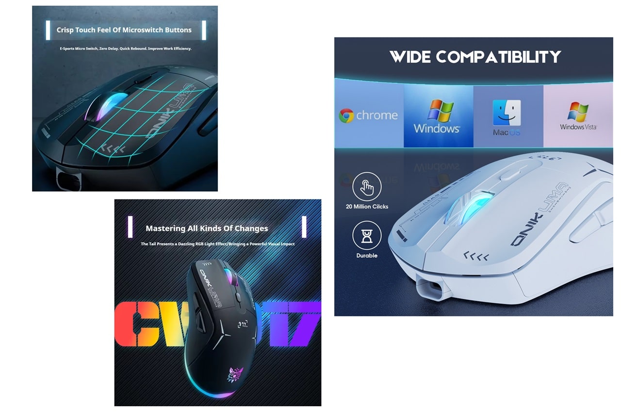 موس گیمینگ بی سیم اونیکوما مدل CW917
