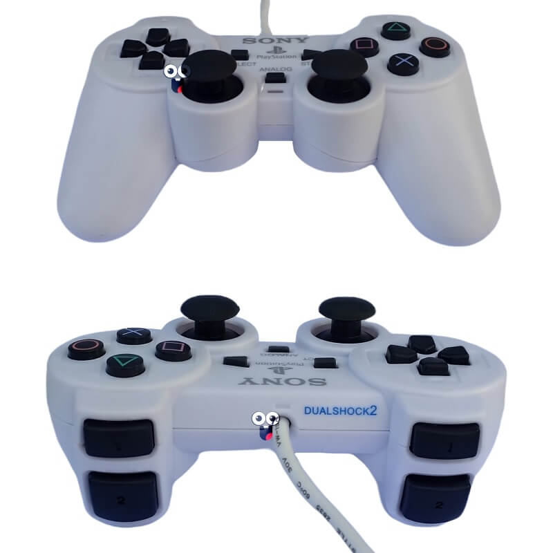 دسته PS1 و PS2 سفید سونی مدل سیم ابریشمی (آی سی دار)