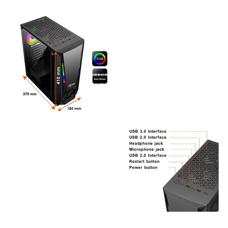 کیس کامپیوتر گیمینگ Fater مدل FG-523X RGB