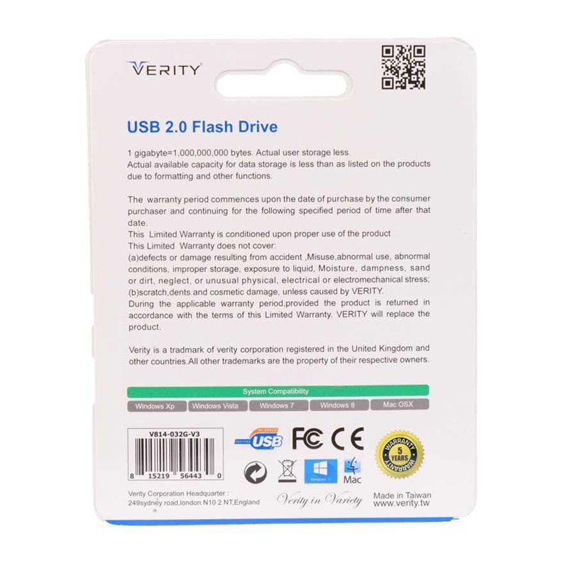 فلش مموری وریتی مدل V814 ظرفیت 32 گیگابایت