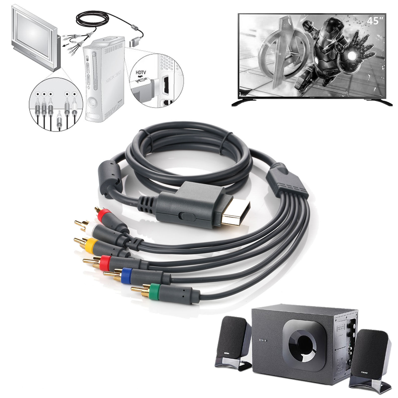 کابل کامپوننت HD و AV مناسب ایکس باکس 360