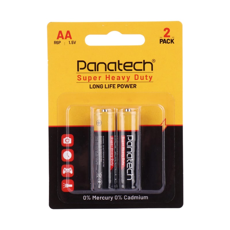 باتری قلمی پاناتک Super Heavy Duty مدل R6P سایز AA بسته 2 عددی