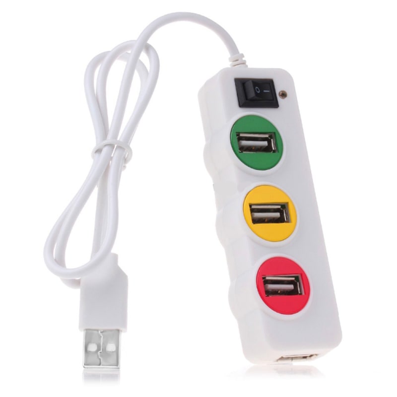 هاب 4 پورت USB 2.0 مدل P-1030 طرح چراغ راهنمایی