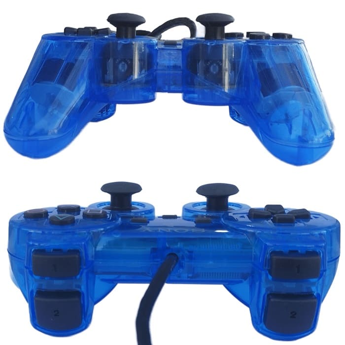 دسته ps2 شیشه ای آبی