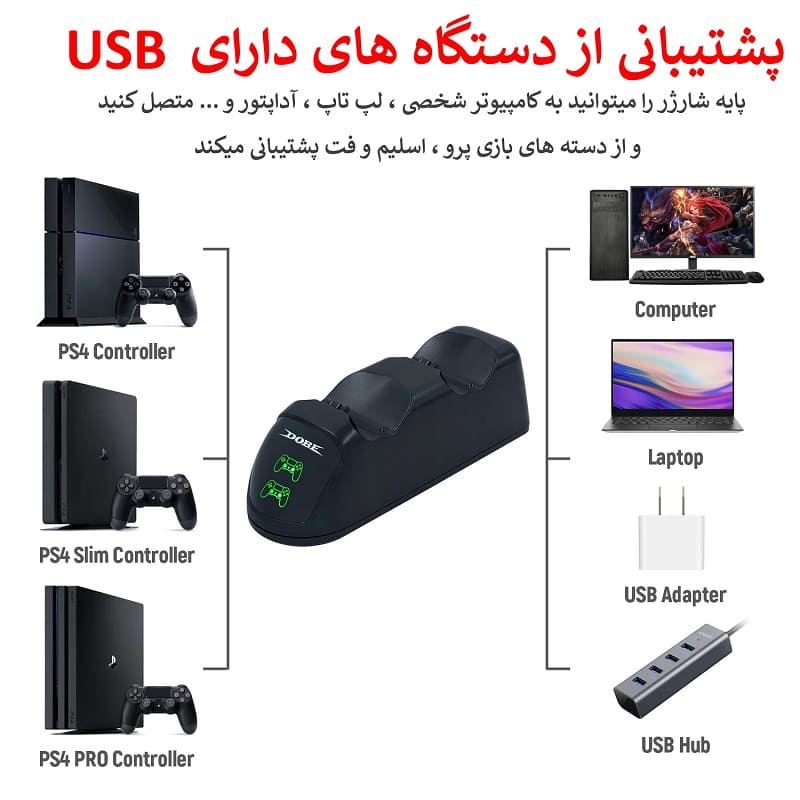 استند شارژ دسته پی اس 4 دابی