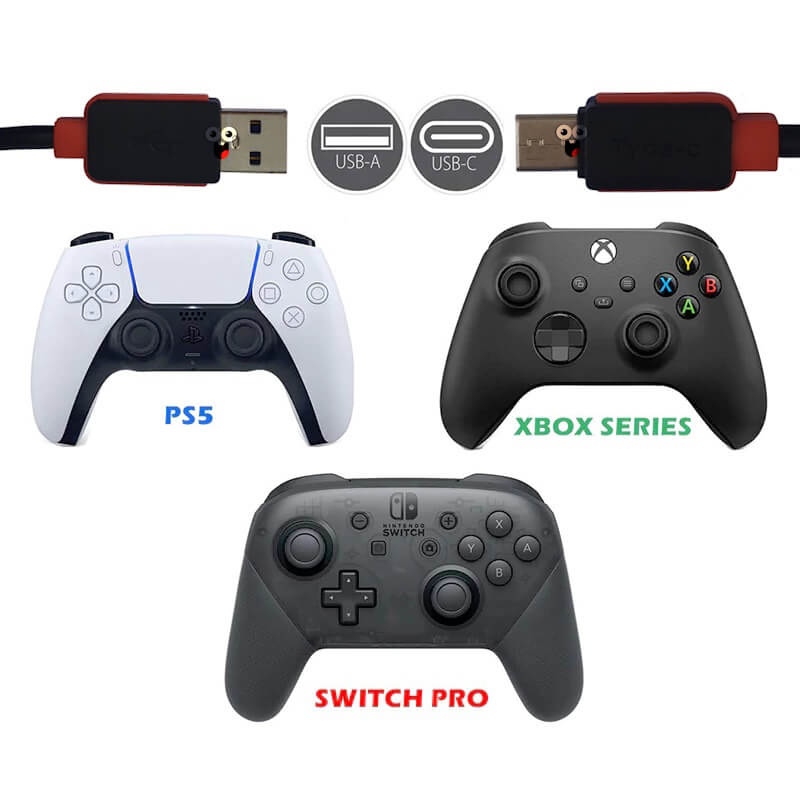 کابل شارژ تایپ سی مناسب دسته PS5 و Xbox Series S X