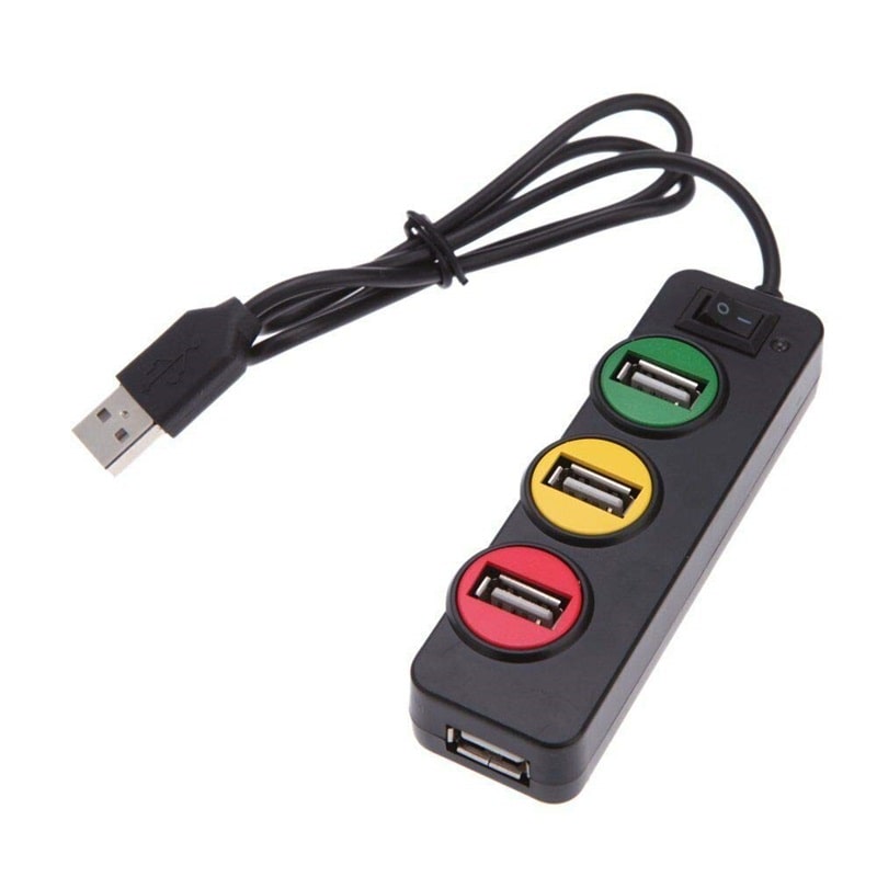 هاب 4 پورت USB 2.0 مدل P-1030 طرح چراغ راهنمایی