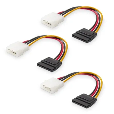 کابل تبدیل 4 پین به ساتا جهت اتصال هارد و SSD بسته3 عددی 