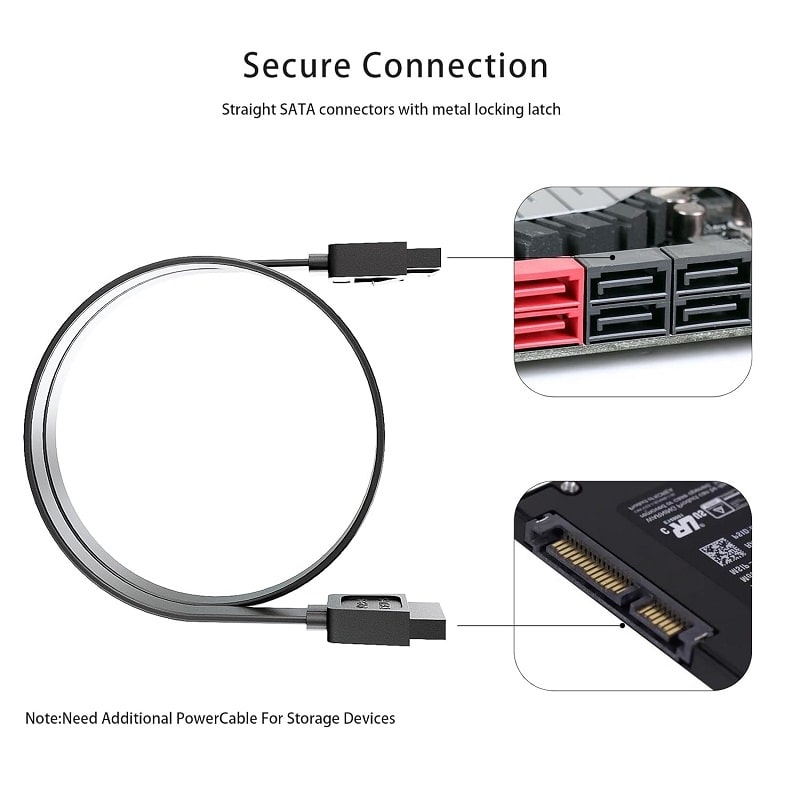 کابل ساتا قرمز و سیاه کامپیوتر و لپ تاپ